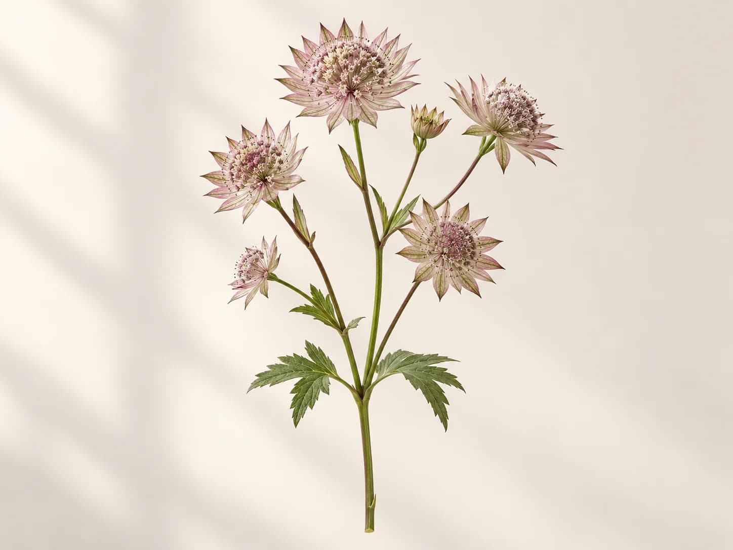 Grupo de flores rosas de astrantia